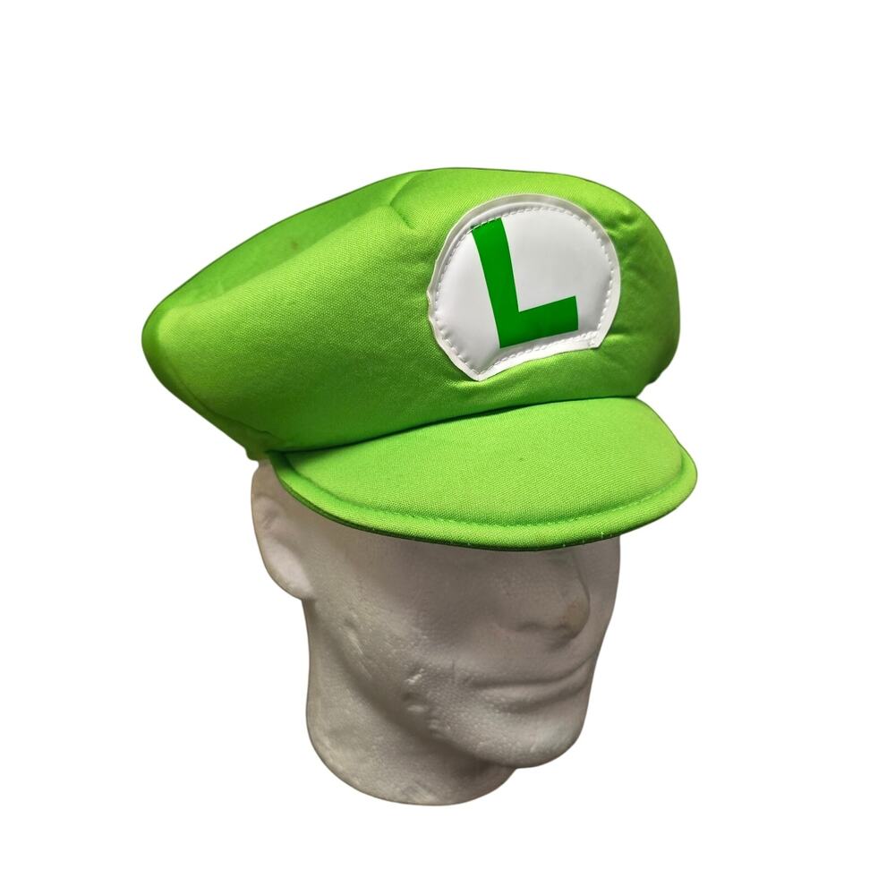 Super Mario Bros Luigi Costume Hat Cap Green Cosplay Halloween